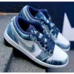 Classy Nike Air Jordan 1 Low Denim Blue Shoes For Men (CSO4234)