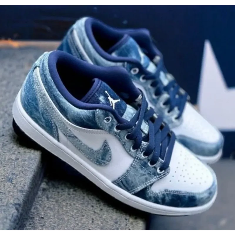 Classy Nike Air Jordan 1 Low Denim Blue Shoes For Men (CSO4234)
