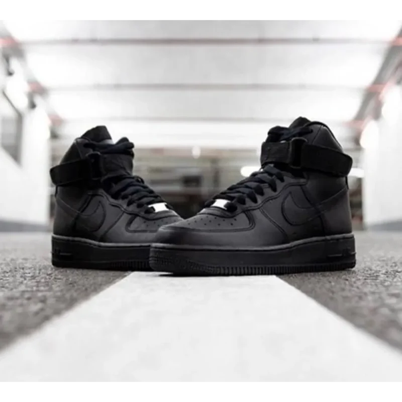 Trendy Nike Air Force 1 Mid Black Shoes For Men (SHUB529)