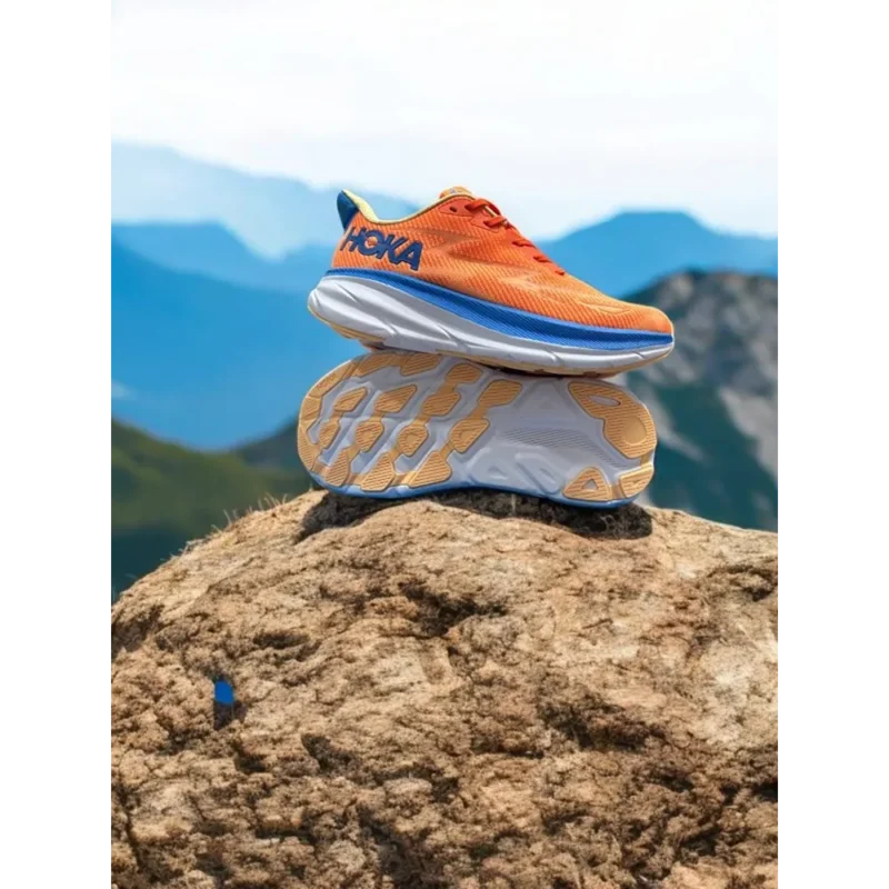 Premium Hoka One Clifton 9 Navy Red Shoes For Men (SW5843)