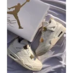 Trendy Nike Jordan 4 Metallic Gold Shoes For Men (SW6540)