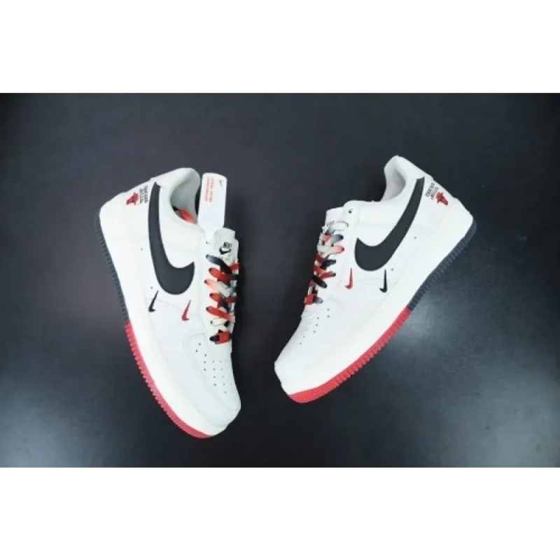Trendy Air Force 1 Low Chicago Bulls White Red Black Shoes For Men (CSO45917)