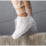 Trendy Nike Air Force 1 White Pure Leather Shoes For Men (SW6215)