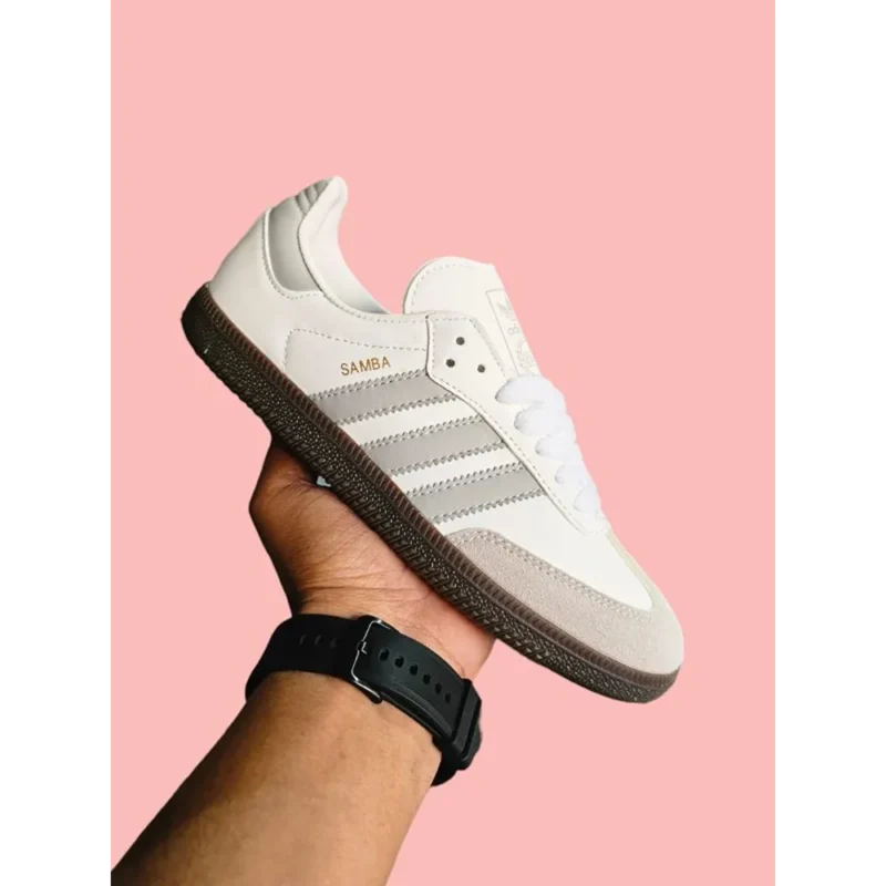 Trendy Adidas Samba Core White Grey Shoes For Men (SW6774)