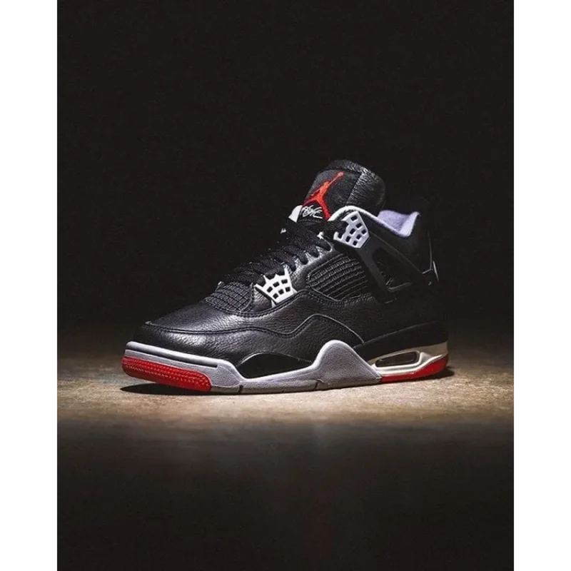 Stylish Nike Air Jordan Retro 4 Bred Shoes For Men (SW6186)