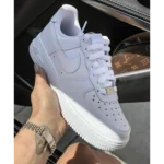 Trendy Nike Air Force 1 White Pure Leather Shoes For Men (SW6215)