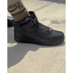 Premium Nike Air Force 1 Full Black Mid For Men (HOF849)