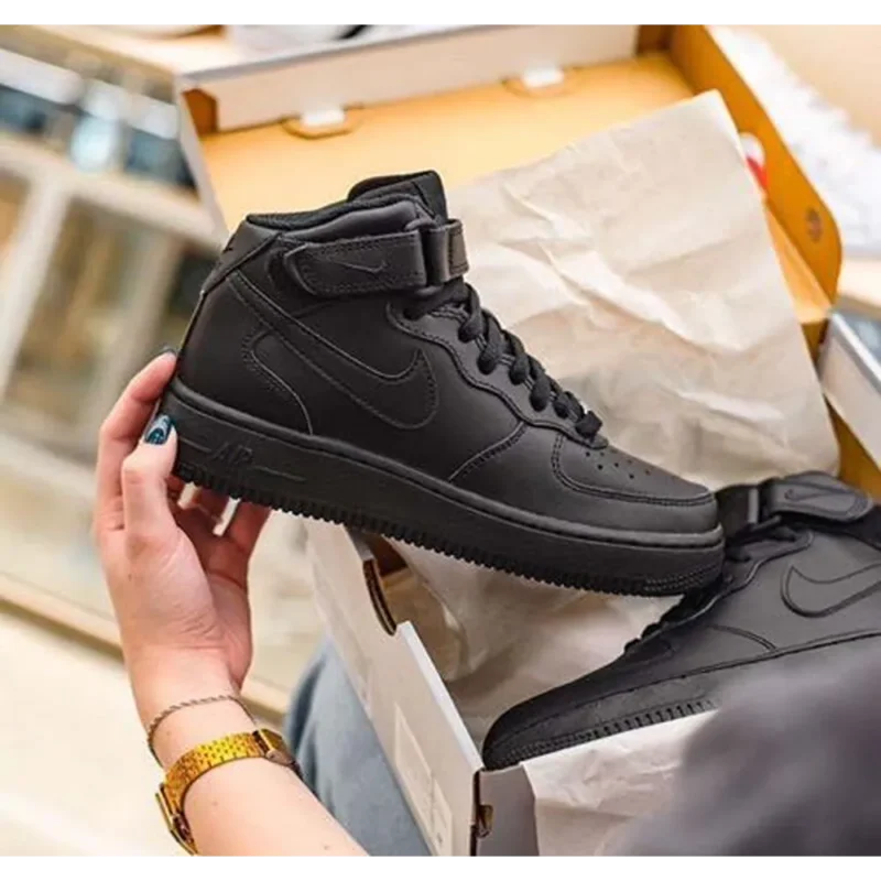 Premium Nike Air Force 1 Full Black Mid For Men (HOF849)