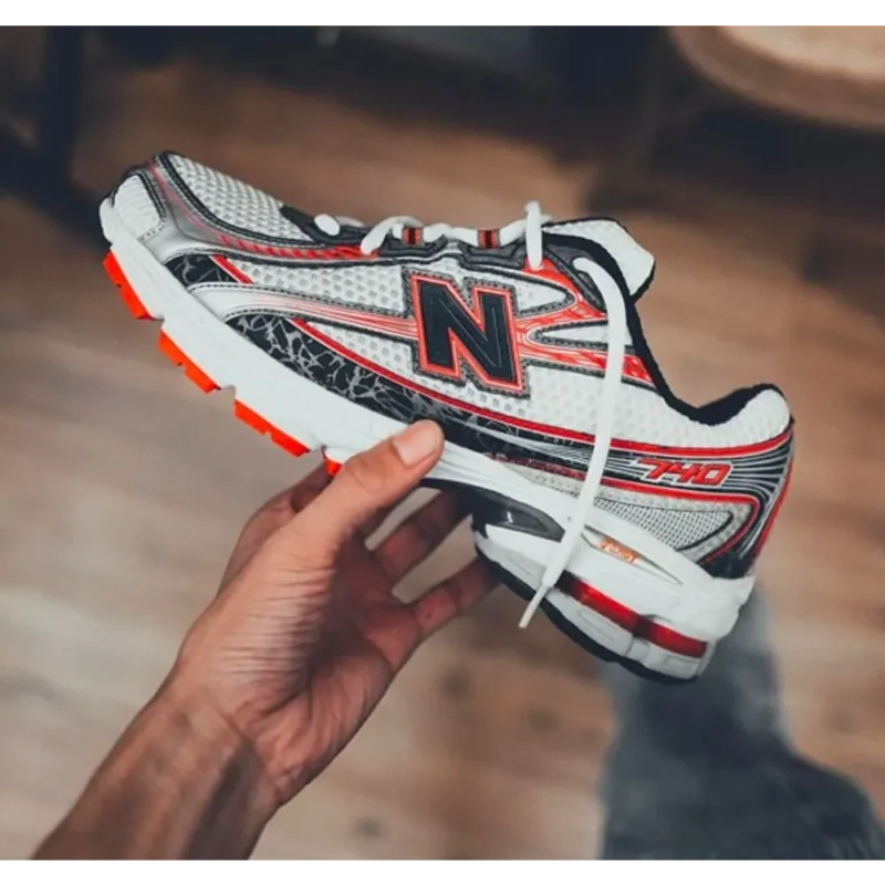 Classy New Balance 740 Silver Red Shoes For Men (SHH07812)
