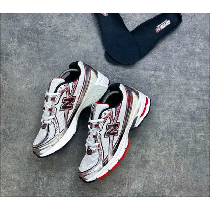 Classy New Balance 740 Silver Red Shoes For Men (SHH07812)