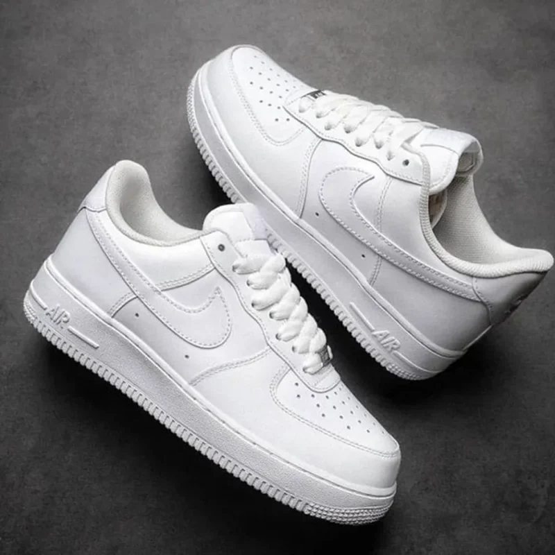 Stylish Nike Air Force 1 White Pure Leather Shoes For Men (SW5809)