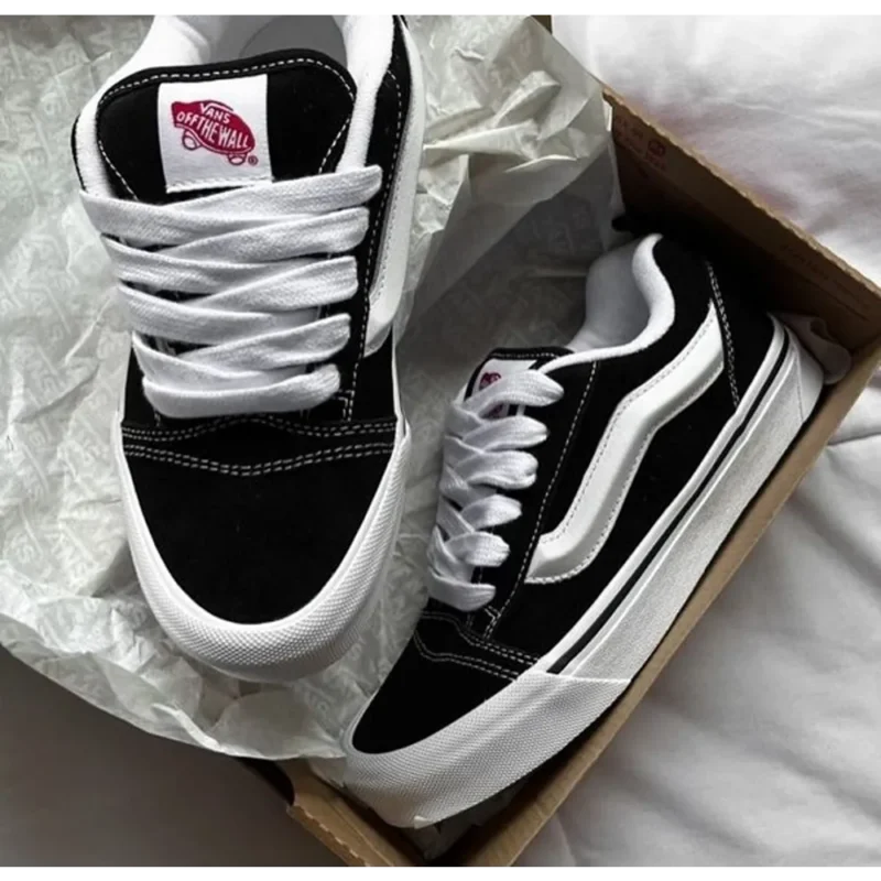 Premium Vans Knu Skool Black White Shoes For Men (SW6509)