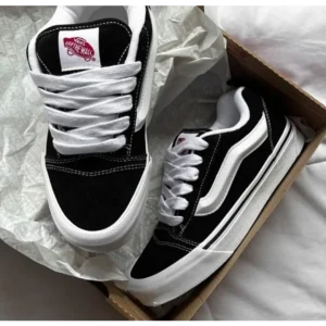Premium Vans Knu Skool Black White Shoes For Men (SW6705)