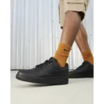 Trendy Nike Air Force 1 Black Pure Leather Shoes For Men (SHUB759)