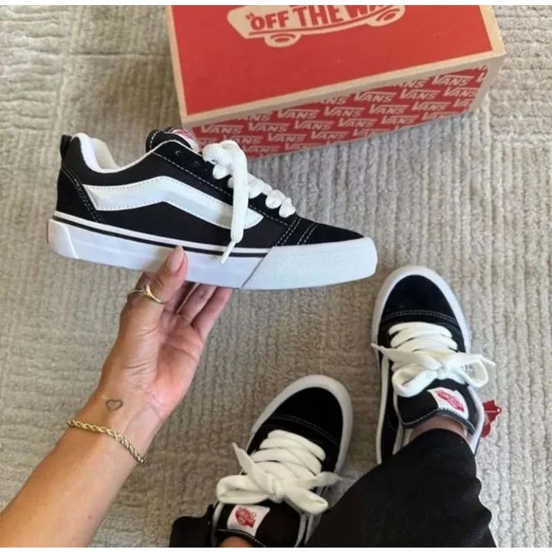 Premium Vans Knu Skool Black White Shoes For Men (SW6509)