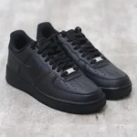 Trendy Nike Air Force 1 Black Pure Leather Shoes For Men (SHUB759)