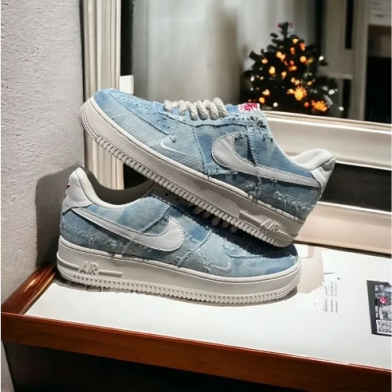 Trendy Nike Air Force 1 Denim Blue Shoes For Men (SW6790)