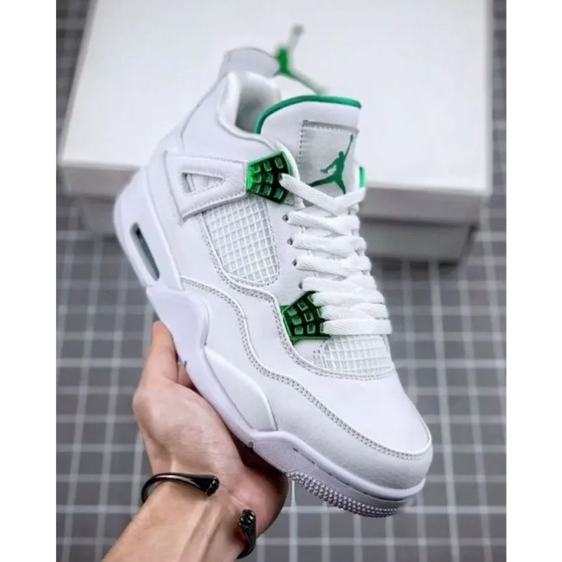 Stylish Nike Air Jordan Retro 4 Green Metalic Shoes For Men (SW5796)