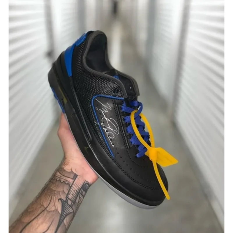 Trendy Jordan Retro 2 Low SP Off White Black Royal Shoes For Men (SHUB665)