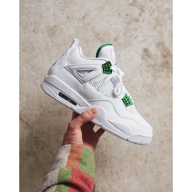 p-186-16-51-07-165472.webp Stylish Nike Air Jordan Retro 4 Green Metalic Shoes For Men (SW5796)