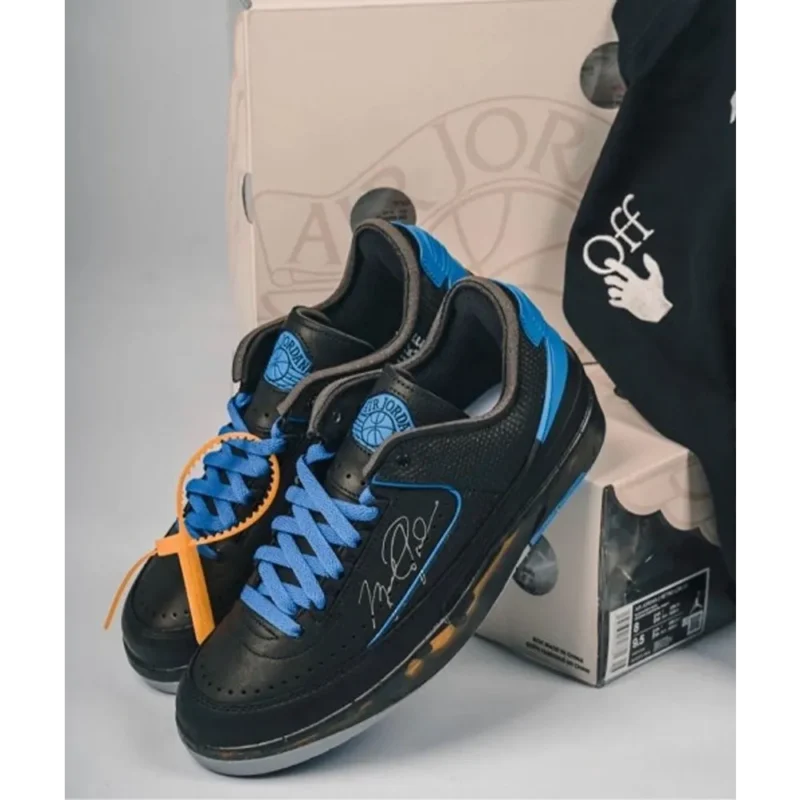 Trendy Jordan Retro 2 Low SP Off White Black Royal Shoes For Men (SHUB665)