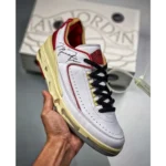 Trendy Jordan Retro 2 Low SP Off White Chicago White Red Shoes For Men (SHUB666)