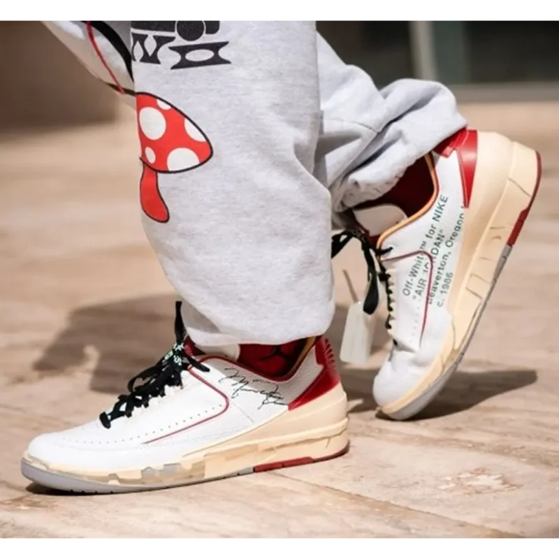 Trendy Jordan Retro 2 Low SP Off White Chicago White Red Shoes For Men (SHUB666)