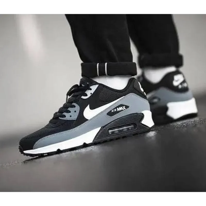 Trendy Nike Air Max 90 Essential Black White Shoes For Men (SHUB555)