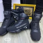 Trendy Balenciaga High Top Full Black Shoes For Men (SHUB668)