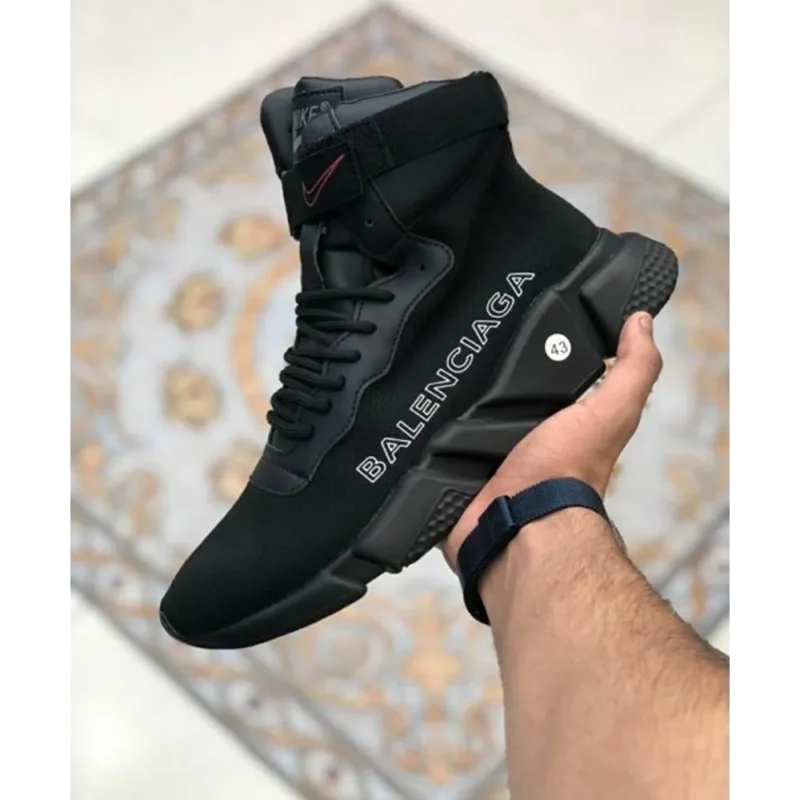 Trendy Balenciaga High Top Full Black Shoes For Men (SHUB668)