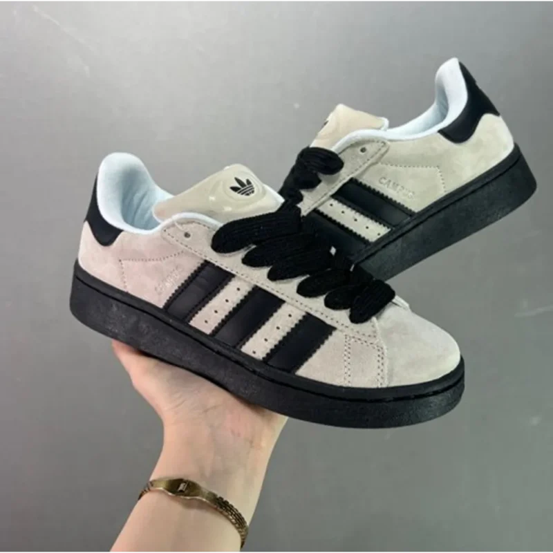 Trendy Adidas Campus 00s Beige Black Shoes For Men (SHUB557)