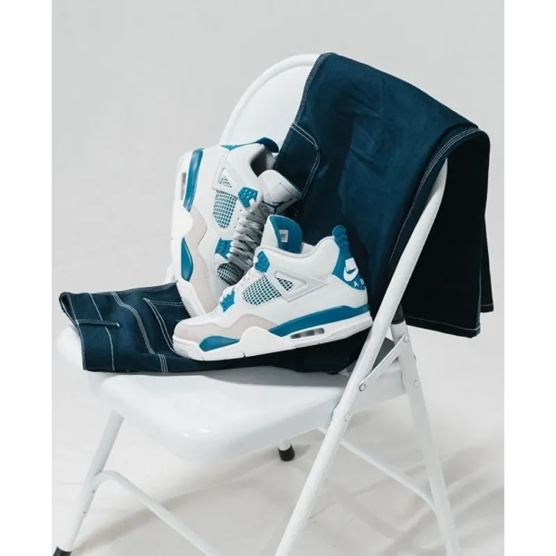 Premium Nike Air Jorden Retro 4 Military Blue Shoes For Men (QT241)