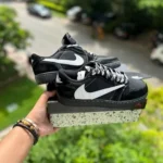 Trendy Travis Scott X Jordan 1 Black White Phantom Shoes For Men (SW6211)