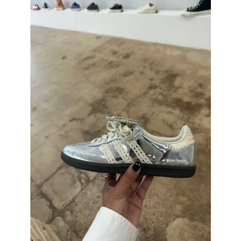 Trendy Adidas Samba X Wales Bonner Silver Shoes For Men (CSO4511)