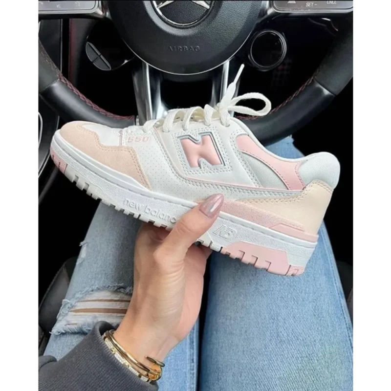 Trendy New Balance 550 White Pink Shoes For Men (SHUB559)
