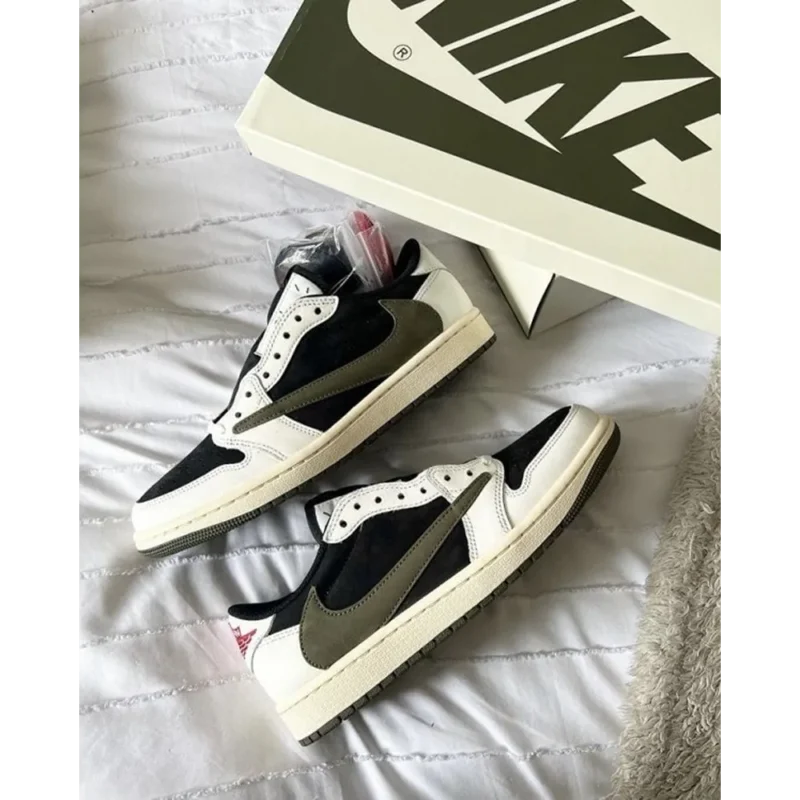 Trendy Nike Air Jordan Retro 1 Low X Travis Scott Olive Shoes For Men (SW6805)