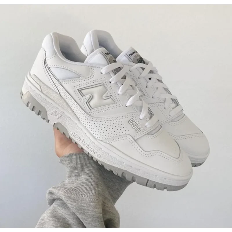 Premium New Balance 550 White Grey Shoes For Men (SW6229)