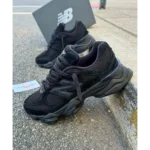 Trendy New Balance 9060 Triple Black Shoes For Men (SHUB682)