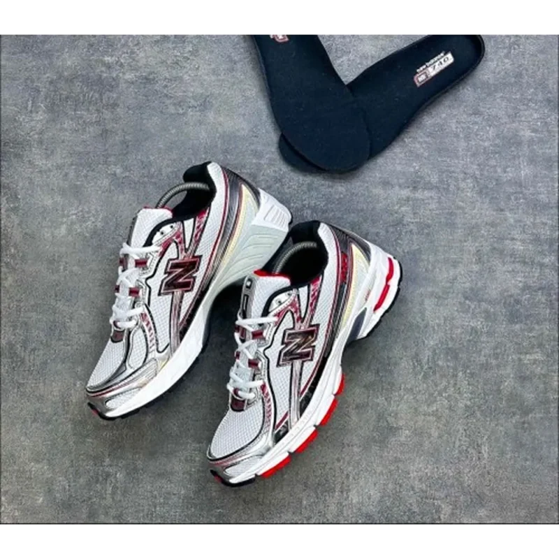 Trendy New Balance 740 Silver Red Shoes For Men (SHUB611)