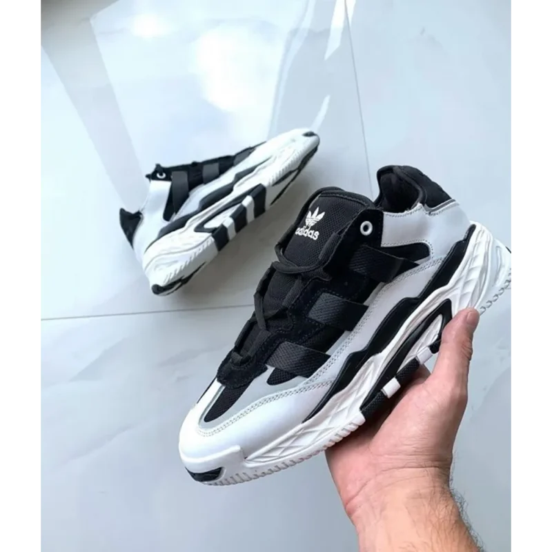 Classy Adidas Niteball Low Top Black White Shoes For Men (SW6240)