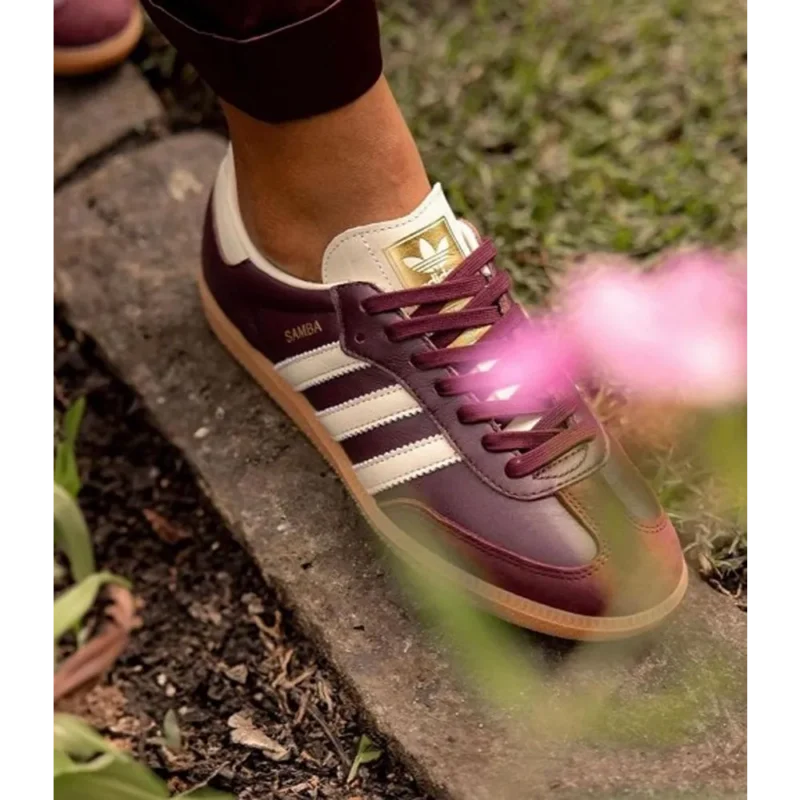Trendy Adidas Samba Classic Maroon Shoes For Men (SHUB696)