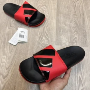 Classy Adidas Adillete Soft Red Black Flip Flops For Men (BH1018)