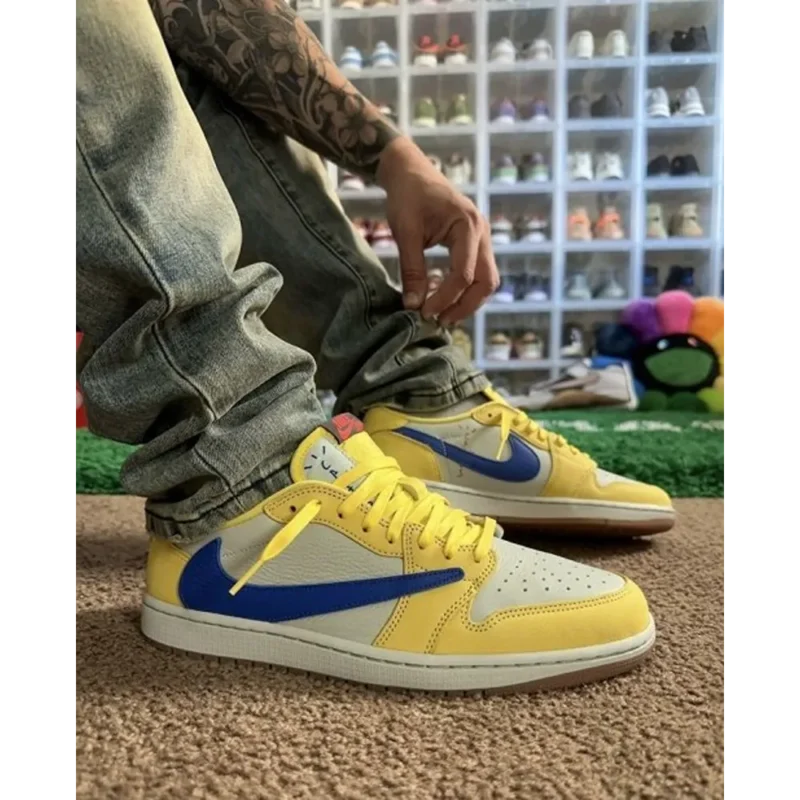 Premium Air Jordan Retro 1 Travis Scott Canary Shoes For Men (HOF874)