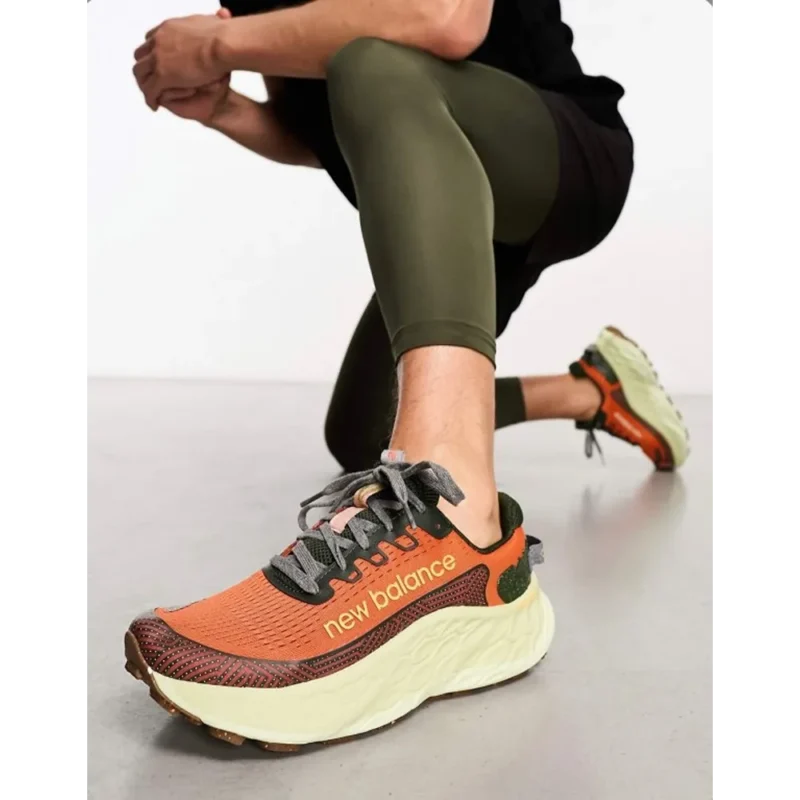 Stylish New Balance Fresh Foam X More Trail Orange Brown Shoes For Men (SW6178)