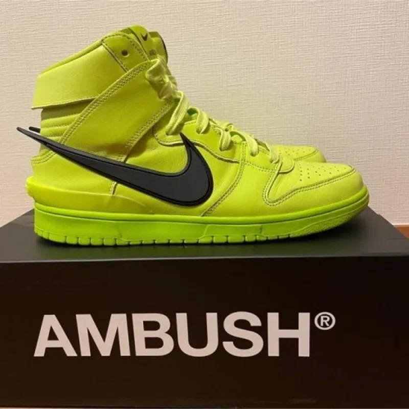 Imported Nike Dunk High X Ambush Flash Lime Shoes For Men (SOS2873)