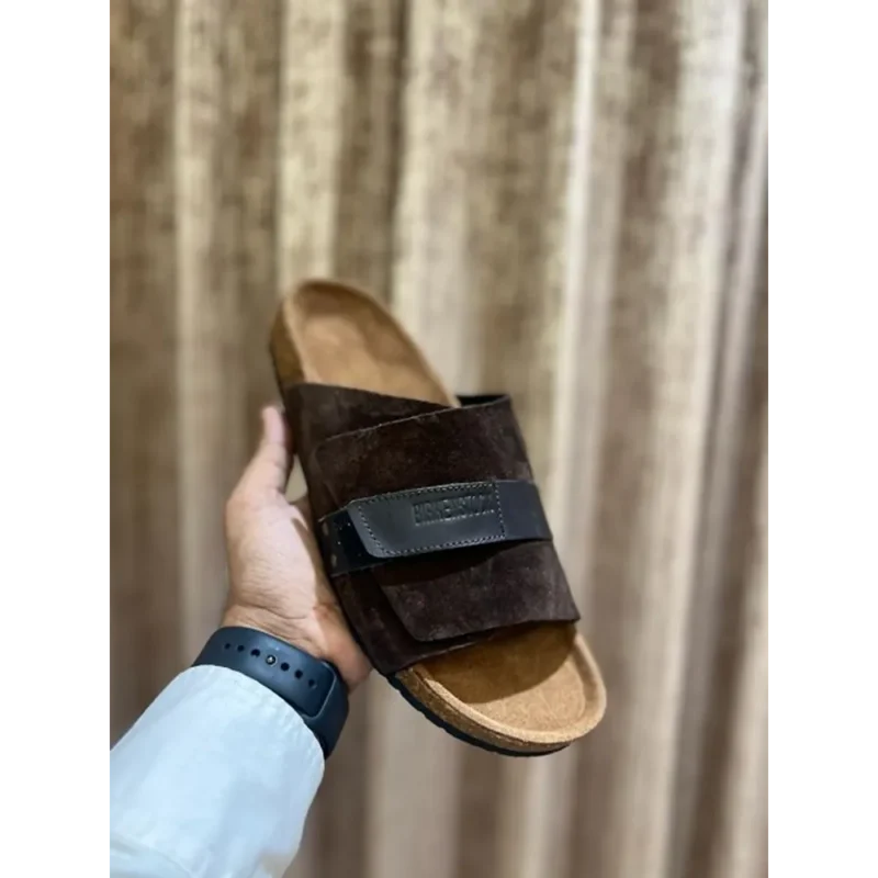 Stylish Birkenstock Kyoto Slides Brown For Men (HOF1001)