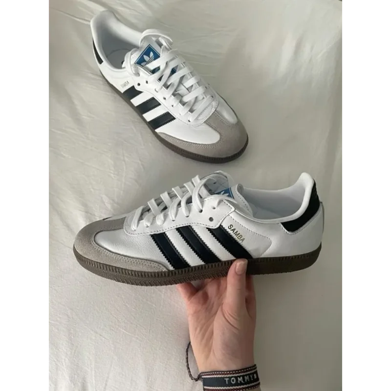 Classy Adidas Samba White To Black Shoes For Men (SHH07777)