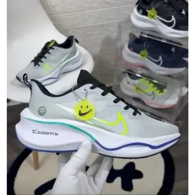 Trendy Nike Zoomx Smiley Grey White Shoes For Men (SHUB703)