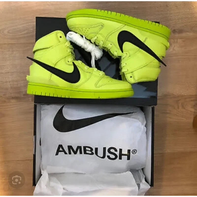 Premium Nike Ambush Dunk High Volt Green Shoes For Men (SW5859)