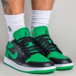 Trendy Nike Air Jordan 1 Low Black Lucky Green Shoes For Men (SW5684)